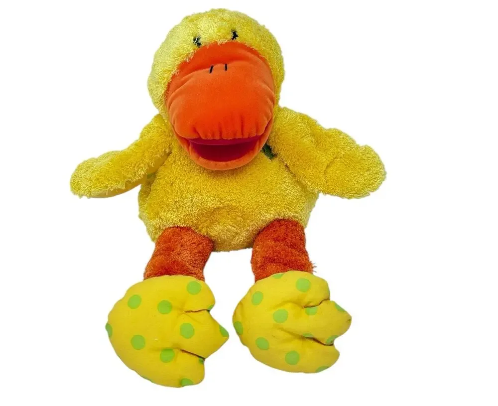 Gymboree 2004 Vintage Yellow Duck Hand Puppet Plush Stuffed Toy Plushie Baby Toy